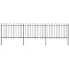 Image de vidaXL Clôture de jardin avec dessus en cerceau Acier 51 x 12 m Noir