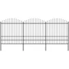 Image de vidaXL Clôture De Jardin À Dessus En Lance Acier (1,75-2)X5,1 M Noir