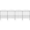 Image de vidaXL Clôture De Jardin À Dessus En Lance Acier (1,75-2)X6,8 M Noir