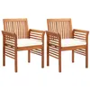 Image de vidaXL Chaises à manger de jardin et coussins lot de 2 acacia massif45965