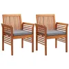 Image de vidaXL Chaises à manger de jardin et coussins lot de 2 acacia massif45970
