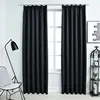 Image de vidaXL Rideaux occultants avec crochets 2 pcs Noir 140x175 cm