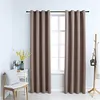 Image de vidaXL Rideaux occultants avec anneaux en métal 2 pcs Taupe 140x175 cm