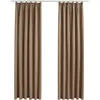 Image de vidaXL Vidaxl Rideaux Occultants Avec Crochets 2 Pcs Taupe 140x245 Cm