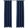 Image de vidaXL Vidaxl Rideaux Occultants Avec Anneaux En Métal 2 Pcs Bleu 140x225 Cm