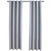 Image de Vidaxl Rideaux Occultants Avec Anneaux En MÃ©tal 2 Pcs Gris 140x175 Cm