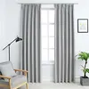 Image de vidaXL Rideaux occultants avec crochets 2 pcs Gris 140x175 cm134467