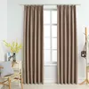 Image de vidaXL Rideaux occultants avec crochets 2 pcs Taupe 140x175 cm