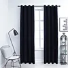 Image de vidaXL Rideaux occultants avec anneaux 2 pcs Velours Noir 140x175 cm