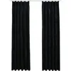 Image de Vidaxl Rideaux Occultants Avec Crochets 2 Pcs Velours Noir 140x175 Cm