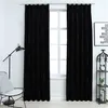 Image de vidaXL Rideaux occultants avec crochets 2 pcs Velours Noir 140x225 cm