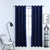 Image de vidaXL Rideaux occultants et anneaux 2pcs Velours Bleu foncé 140x175cm134528