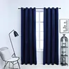 Image de vidaXL Rideaux occultants et anneaux 2pcs Velours Bleu foncé 140x225cm134529