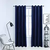 Image de vidaXL Rideaux occultants et anneaux 2pcs Velours Bleu foncé 140x245cm