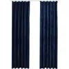 Image de vidaXL Vidaxl Rideaux Occultants Et Crochet 2pcs Velours Bleu Foncé 140x245cm
