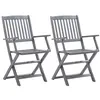 Image de vidaXL Chaises pliables d'extérieur lot de 2 Bois d'acacia solide