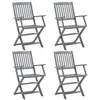Image de vidaXL Chaises pliables d'extérieur lot de 4 Bois d'acacia solide
