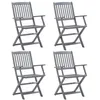 Image de Chaises Pliables D'extÃ©rieur 4 Pcs Bois D'acacia Solide