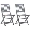 Image de vidaXL Chaises pliables d'extérieur lot de 2 Bois d'acacia solide46335