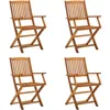 Image de vidaXL Chaises Pliables D'extérieur 4 Pcs Bois D'acacia Solide