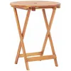 Image de Table De Jardin Pliante 60x75 Cm En Bois D'acacia Gris Avec Trou Pour Parasol Pliable