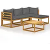 Image de vidaXL Salon de jardin 5 pcs avec coussins Bois d'acacia solide45914