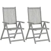 Image de Vidaxl Chaises Inclinables De Jardin 2 Pcs Gris Bois Solide D'acacia 45938