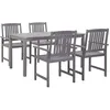 Image de vidaXL Ensemble à manger d'extérieur 5 pcs Gris Bois d'acacia solide45940