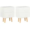 Image de vidaXL Tables de chevet 2 pcs Blanc 40 x 30 x 50 cm Pin massif