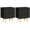 Image de vidaXL Tables de chevet 2 pcs Noir 40 x 30 x 50 cm Pin massif285225