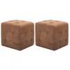 Image de vidaXL 2 pcs Poufs Marron 30 x 30 x 30 cm Similicuir daim278382