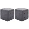 Image de vidaXL 2 pcs Poufs Gris 30 x 30 x 30 cm Similicuir daim278383