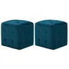 Image de vidaXL 2 pcs Poufs Bleu 30 x 30 x 30 cm Tissu velours278384
