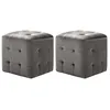 Image de vidaXL 2 Pcs Poufs Gris 30 X 30 X 30 Cm Tissu Velours