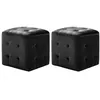 Image de vidaXL 2 pcs Poufs Noir 30 x 30 x 30 cm Tissu velours278386