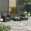 Image de vidaXL Salon de jardin 6 pcs avec coussins résine tressée noir46754