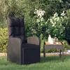 Image de vidaXL Chaise inclinable de jardin et coussin Résine tressée Noir46066