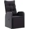 Image de vidaXL Vidaxl Chaise Inclinable De Jardin Et Coussin Rã©Sine Tressã©E Noir