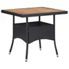 Image de vidaXL Table d'extérieur Noir Résine tressée et bois d'acacia solide46171
