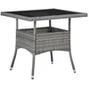 Image de vidaXL Vidaxl Table À Manger D'extérieur Gris Résine Tressée Et Verre