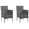 Image de vidaXL Chaises à manger de jardin lot de 2 Résine tressée Gris46180