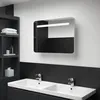 Image de vidaXL Vidaxl Armoire De Salle De Bain À Miroir Led 80x9,5x55 Cm