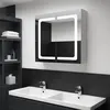 Image de vidaXL Armoire de salle de bain à miroir LED 80x12,2x68 cm285123