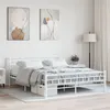 Image de vidaXL Cadre de lit et tête de lit sans matelas blanc 160x200 cm métal285299