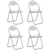 Image de vidaXL Chaises pliantes à manger lot de 4 blanc similicuir278595