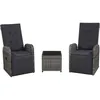 Image de Vidaxl Mobilier De Bistro 3 Pcs Avec Coussins RÃ©sine TressÃ©e Gris