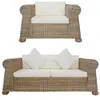 Image de vidaXL Ensemble de canapés avec coussins 2 pcs rotin naturel278601