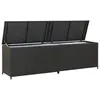 Image de vidaXL Boîte de rangement de jardin résine tressée 200x50x60 cm noir