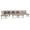Image de vidaXL Salon de jardin 7 places avec coussins Acacia solide Marron46482
