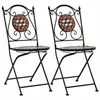 Image de vidaXL Chaises de bistrot mosaïque 2 pcs Marron Céramique46714